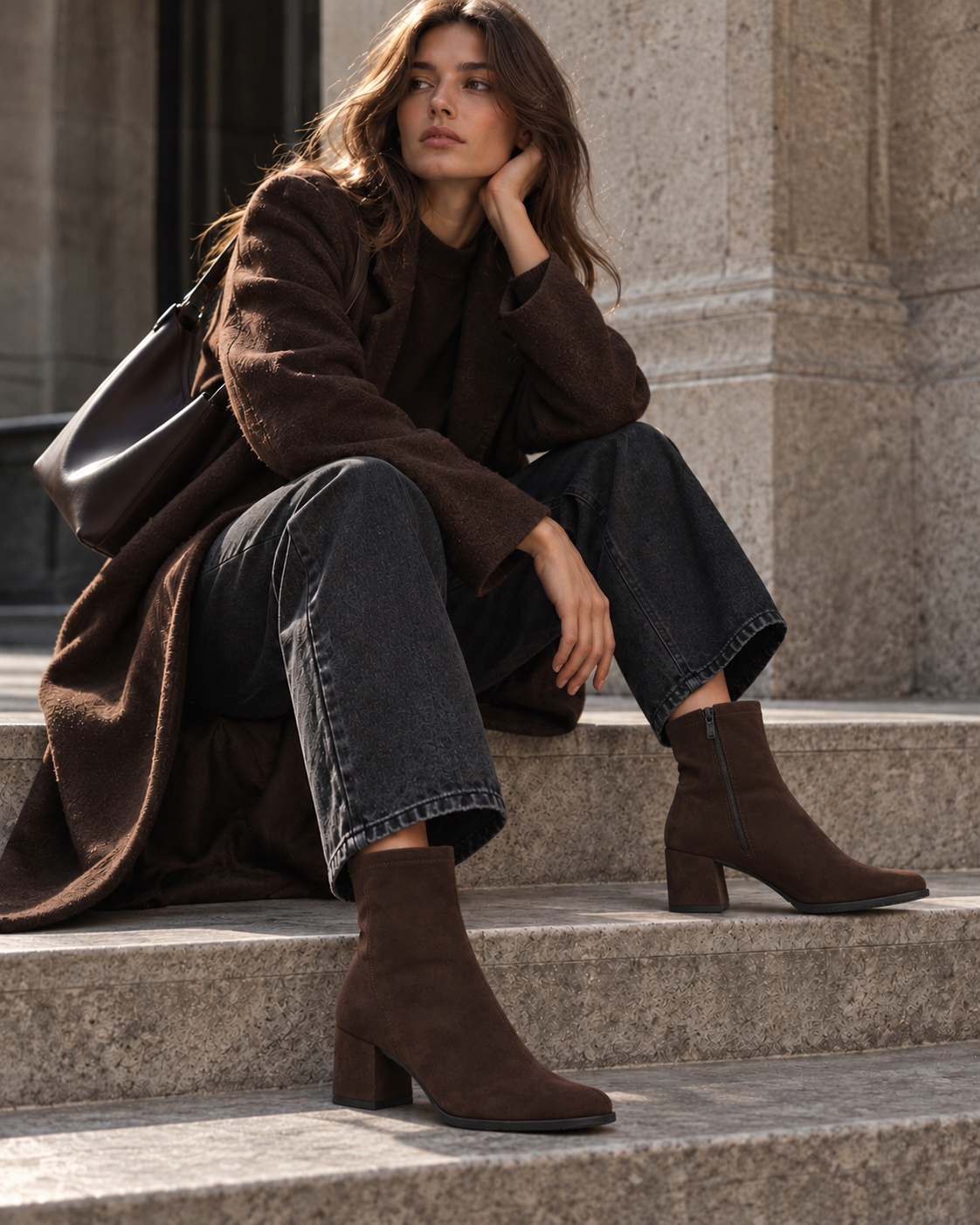 BOTIN LYCRA MUJER COLOR MARRON CHOCOLATE LACOMBA COCOA