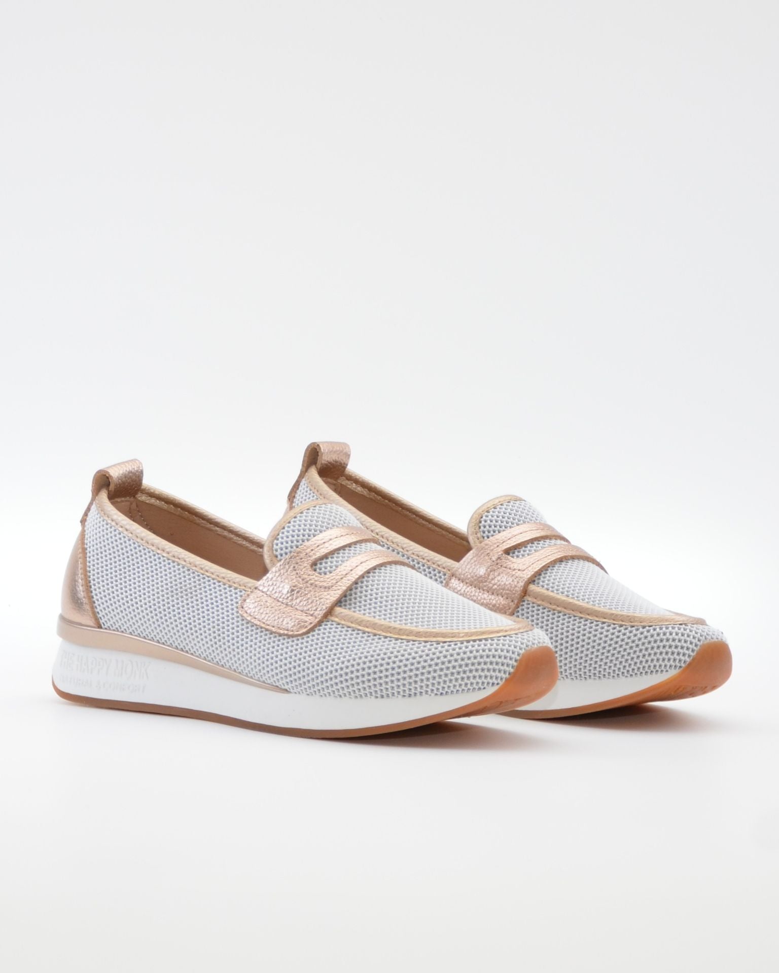 MOCASIN DEPORTIVO MUJER COLOR BLANCO PLATINO THE HAPPY MONK VANITY 023 SALMON