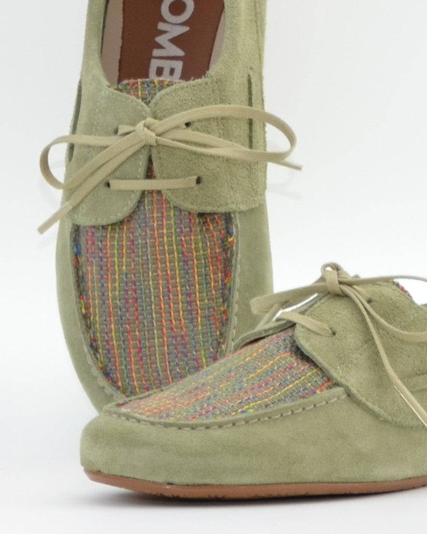 MOCASIN NAUTICO MUJER SERRAJE VERDE LACOMBA GARDENIA