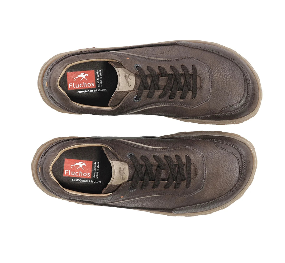 ZAPATO BAREFOOT DEPORTIVO HOMBRE FLUCHOS COLOR MARRON F2505 JERRY GUINEA CAFÉ