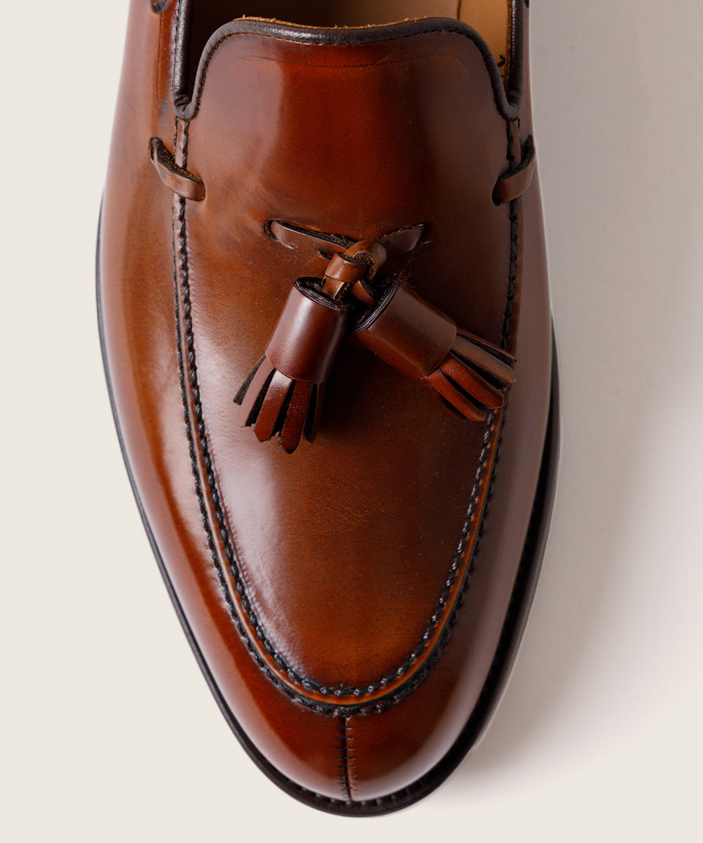 ZAPATO HOMBRE BORLAS TASSEL FLORENTIC CUERO TABAK SUELA DE CUERO