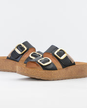 SANDALIA BIO PLATAFORMA PIEL COLOR NEGRO HAPPY MONK GOMERA 006