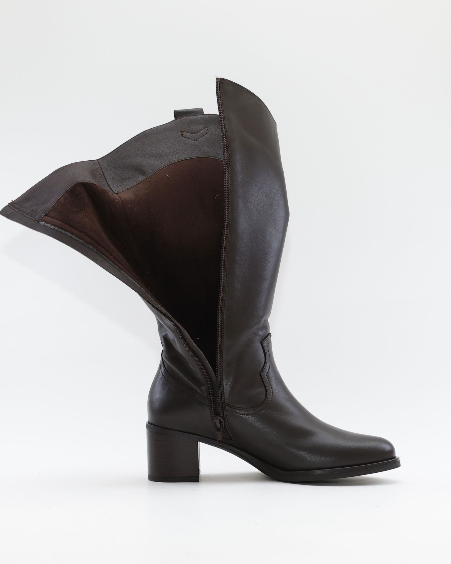 BOTA ALTA MUJER ANCHO ESPECIAL DE GEMELO ANCHO PIESANTO 235461 XL NATUR CAOBA