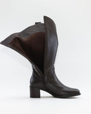 BOTA ALTA MUJER ANCHO ESPECIAL DE GEMELO ANCHO PIESANTO 235461 XL NATUR CAOBA