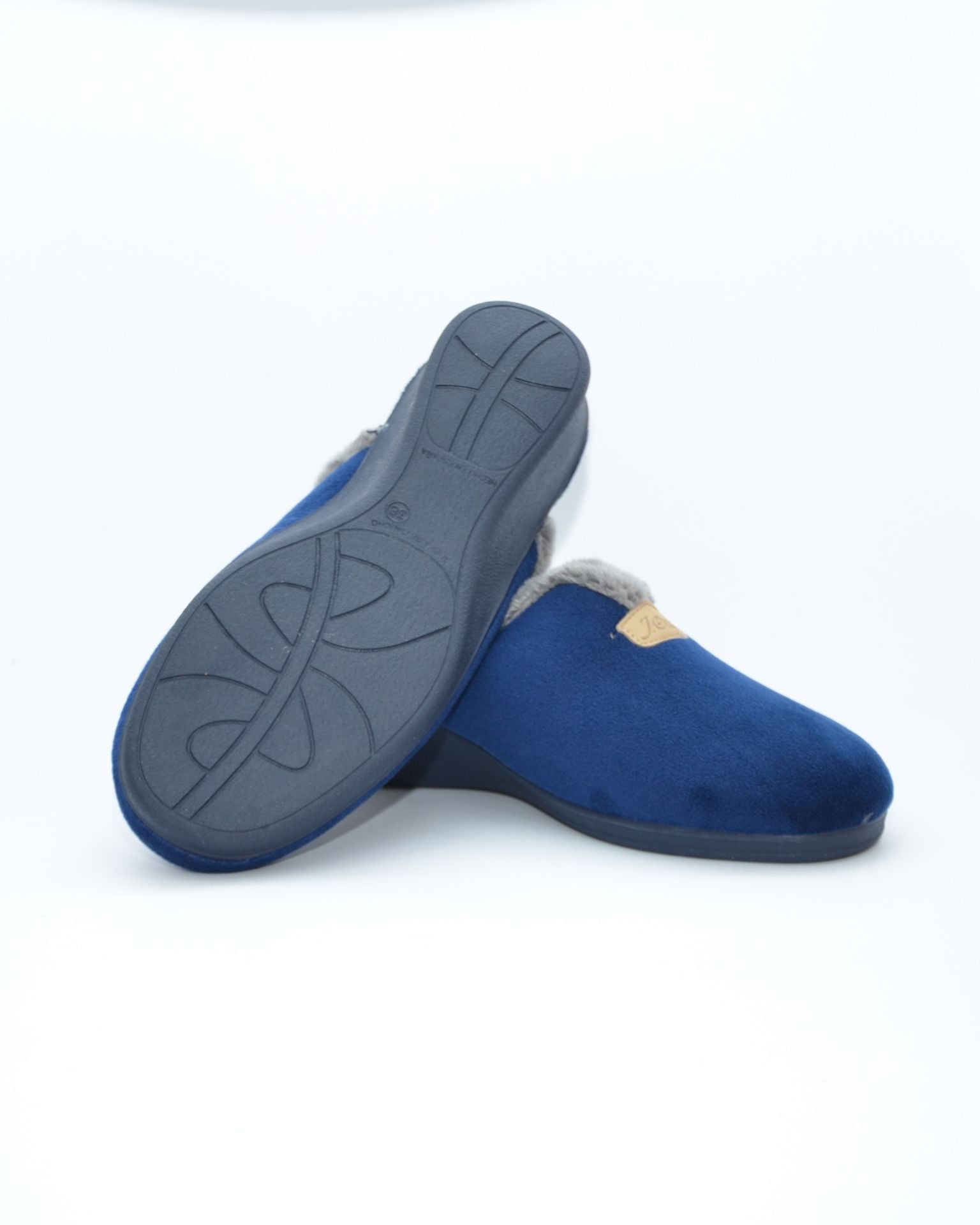 ZAPATILLAS DE CASA MUJER ANCHO ESPECIAL AZUL MARINO