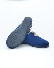 ZAPATILLAS DE CASA MUJER ANCHO ESPECIAL AZUL MARINO