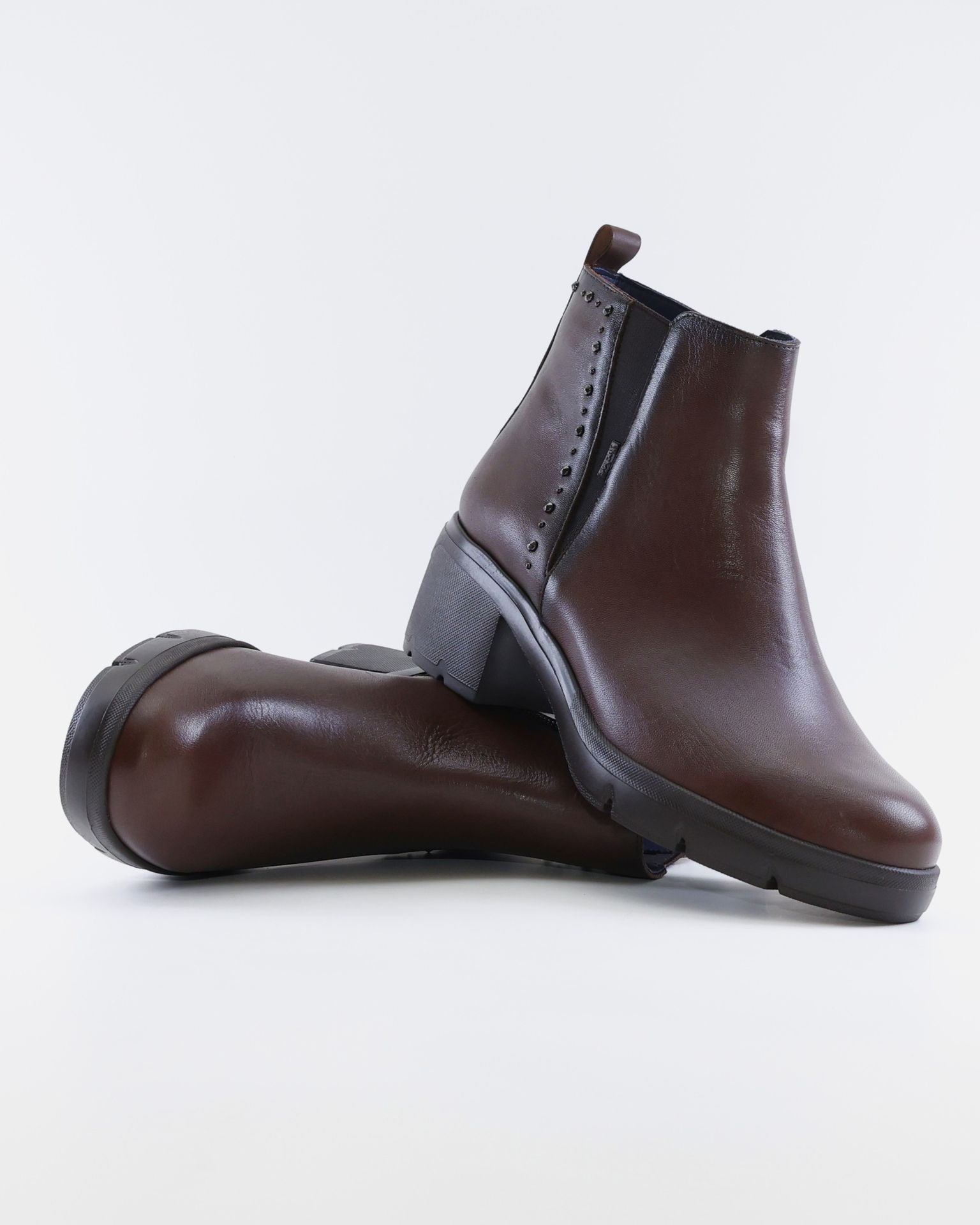 BOTIN MARRON MUJER TACON ANCHO FLUCHOS FUGAZ F2109