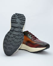DEPORTIVO HOMBRE COMBINADO CUERO BURDEOS