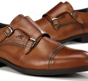ZAPATO HOMBRE MONKTRAP DOS HEBILLAS COLOR CUERO F1838 ASGARD