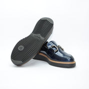 MOCASIN PLANO CHAROL MARINO PISO BAJO 10760