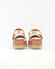 SANDALIA CUÑA MUJER PIEL COMBI CUERO ORO LACOMBA GENTIAN