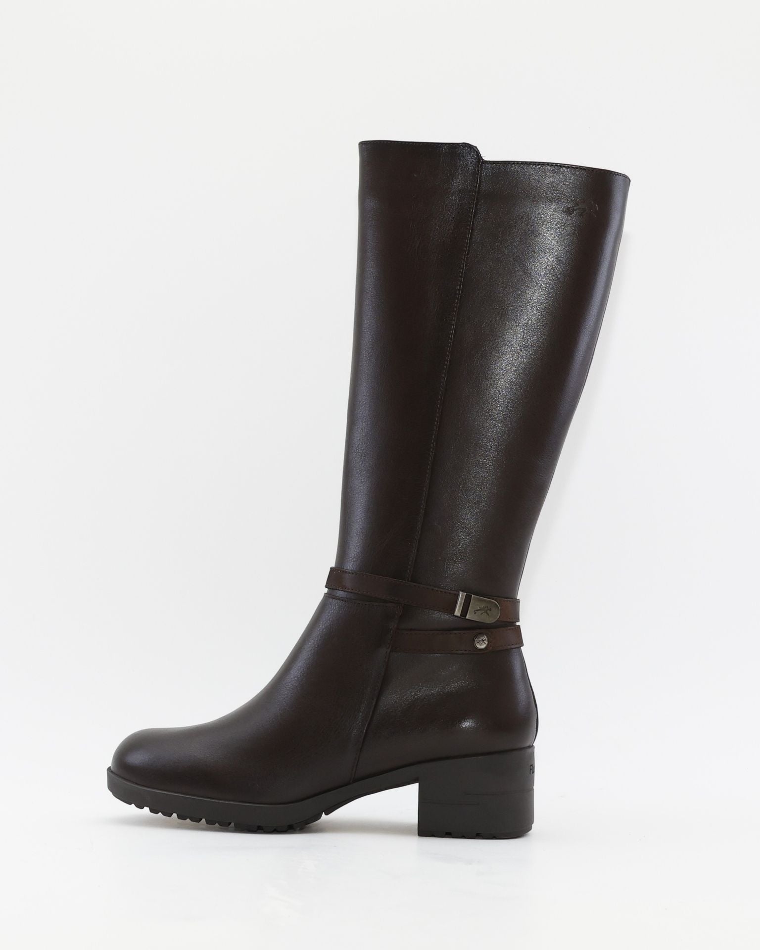BOTA ALTA MARRON CHOCOLATE MUJER TACON ANCHO FLUCHOS ALISS F1314
