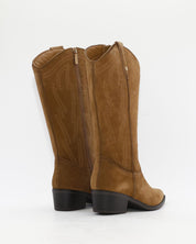 BOTA COWBOY MUJER SERRAJE CAMEL CON CREMALLERA CARMELA 164381