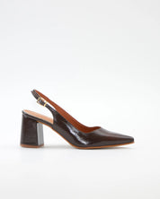 ZAPATO SALON DESTALONADO TACON CUADRADO COLOR MARRON DANIELA V. 2315CD MORO