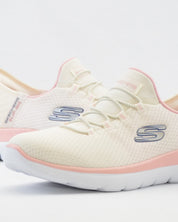 SNEAKERS MUJER SKECHERS 150123 NTPK BLANCO ROSA SLIP-INS