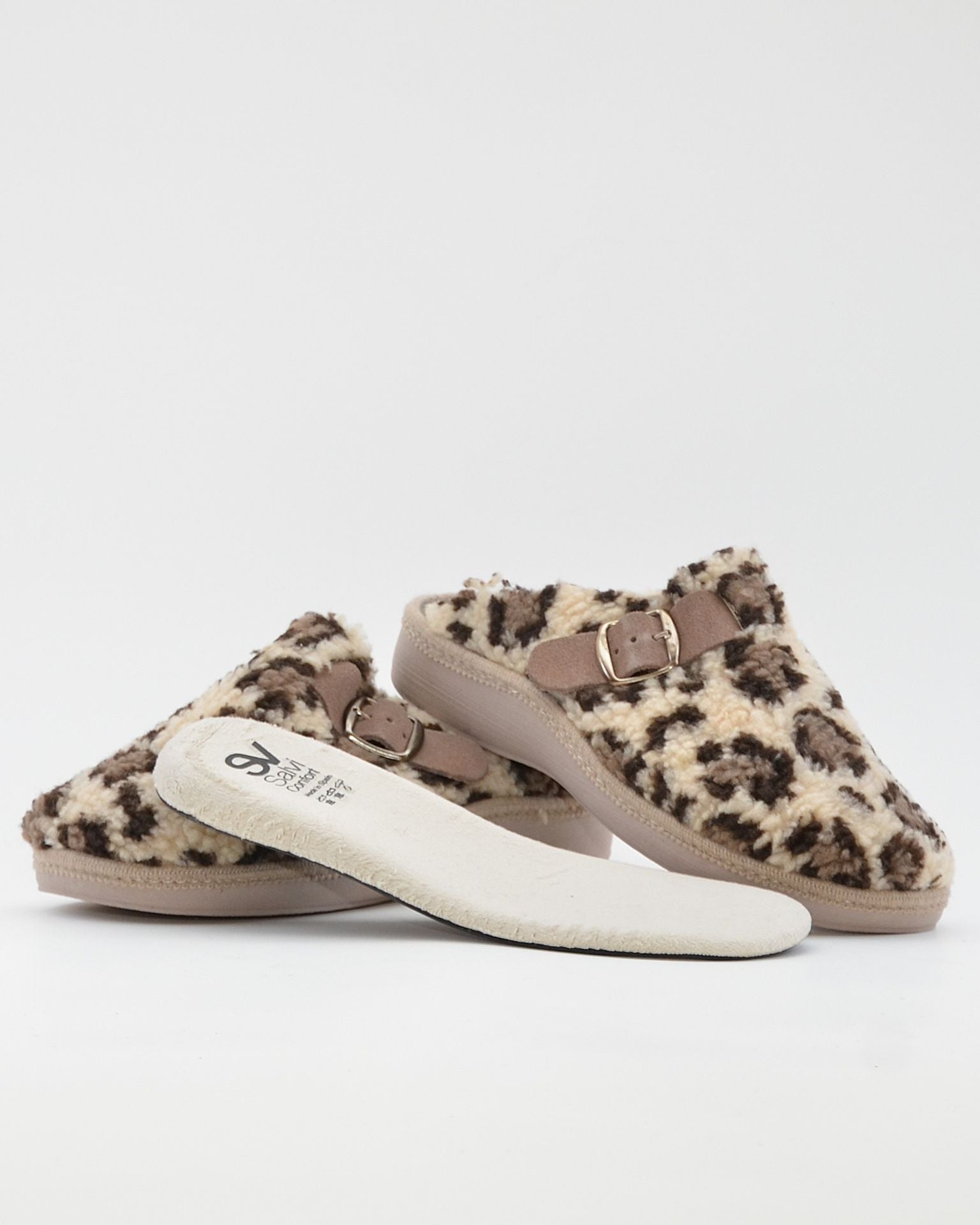 ZAPATILLAS DE CASA MUJER CON HEBILLA SALVI 29L-000 IRBIS ANIMAL PINT