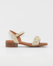 SANDALIA MUJER NAPA HIELO TACON BAJO PLANTA DE GEL OH MY SANDALS 5993