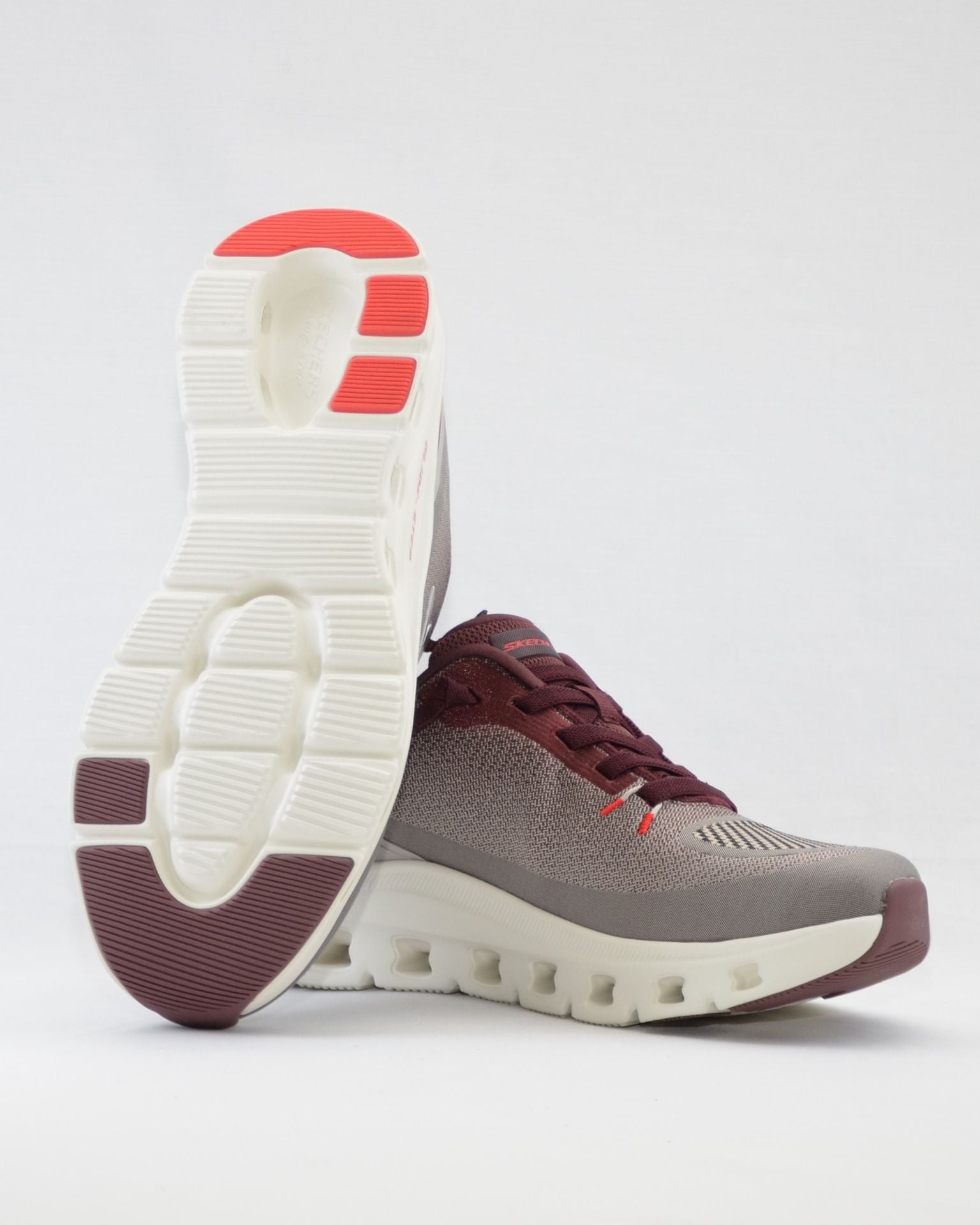 SNEAKERS HOMBRE SKECHERS GRIS BURDEOS 233132 TPBG CORDON ELÁSTICOS