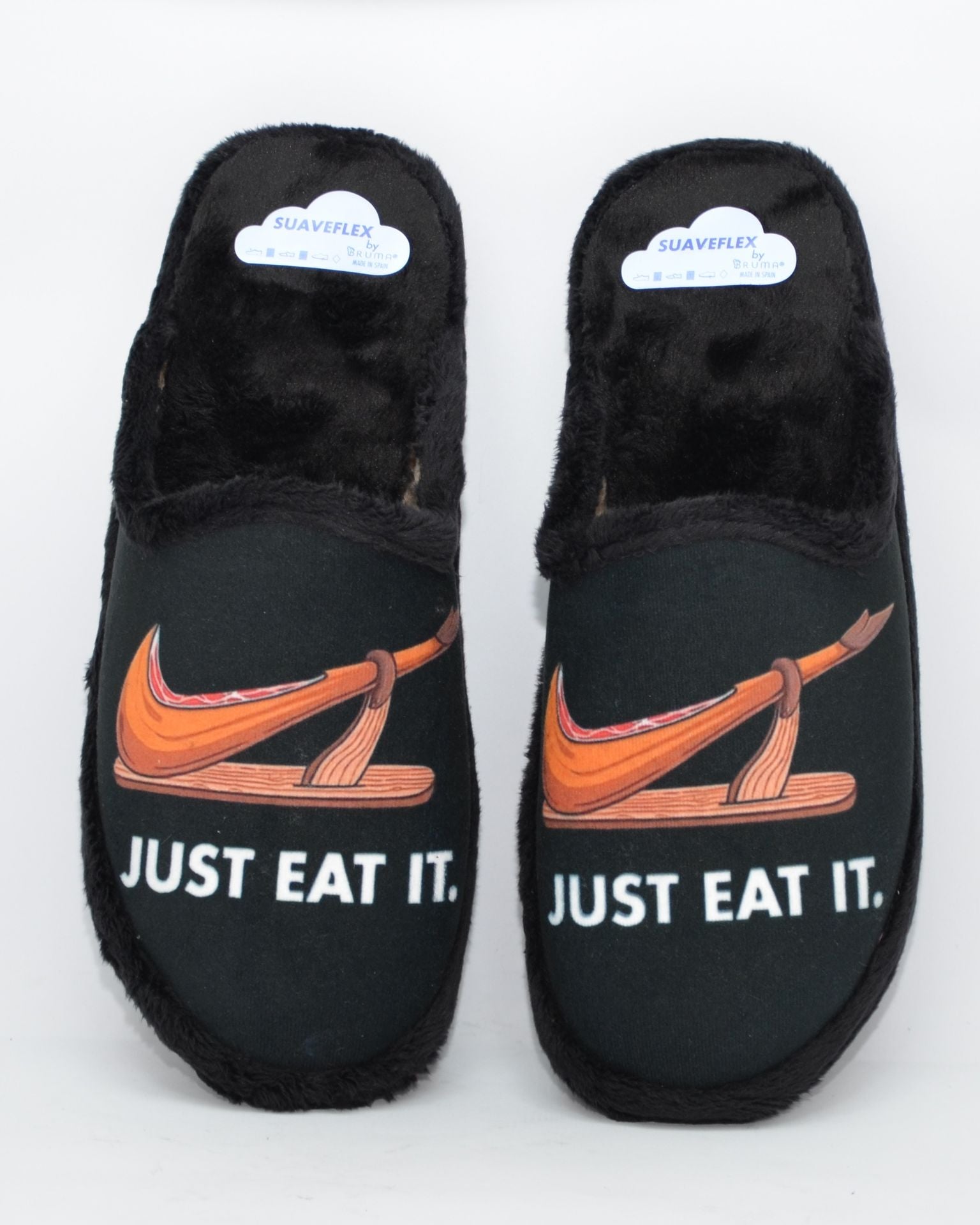 ZAPATILLAS CASA HOMBRE NEGRO ESTAMPADO JAMON