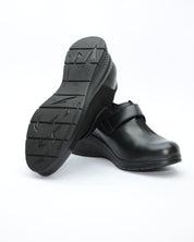 ZAPATO MUJER CUÑA NEGRO VELCRO ANCHO ESPECIAL  8104 CONFORT CLASS