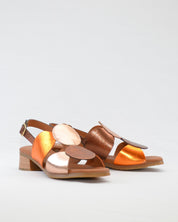 SANDALIA TACON BAJO BRONCE MULTI KAOLA 2684 PLANTA DE GEL