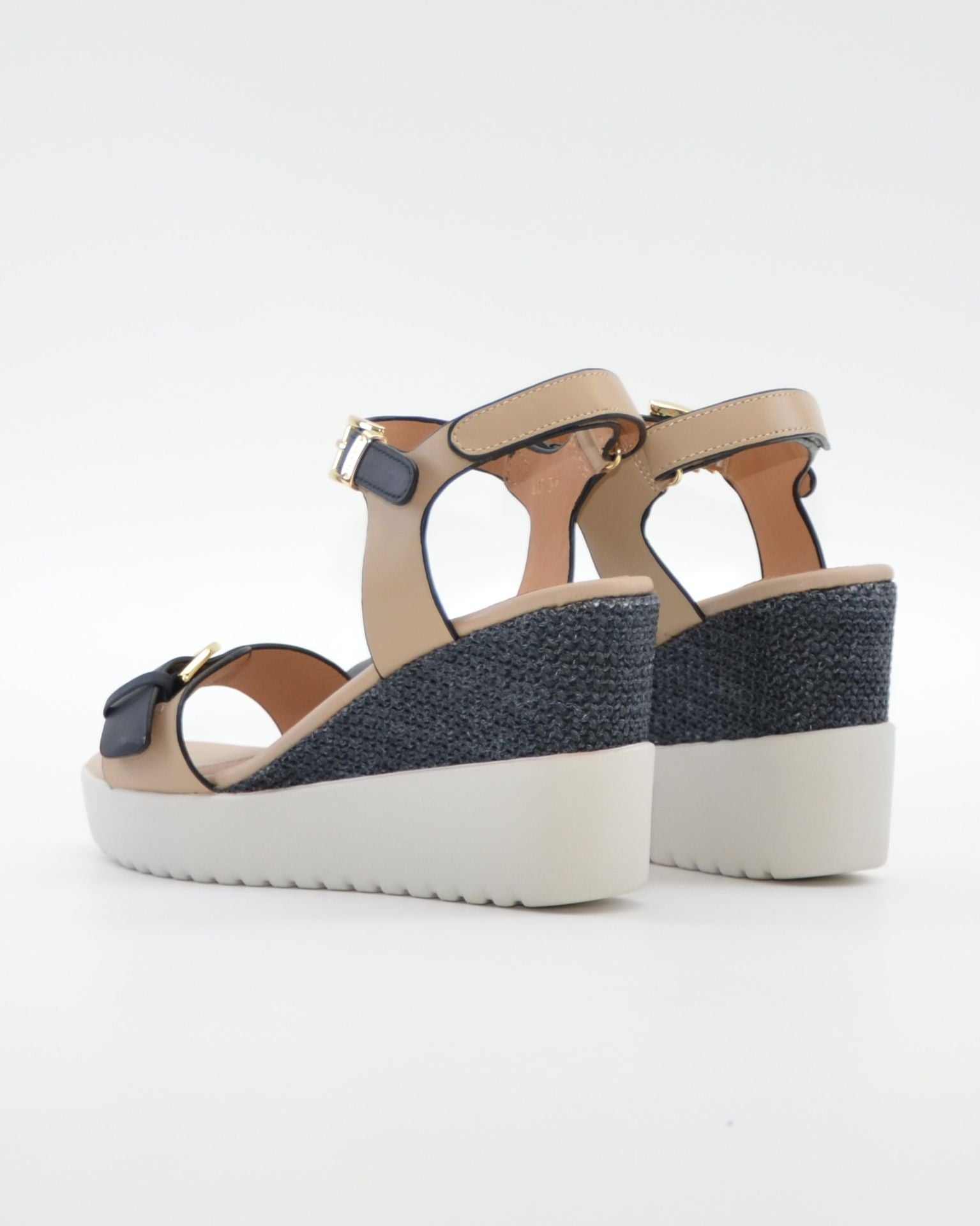 SANDALIA CUÑA MUJER STONEFLY ADORNO HEBILLA COMBI MARINO BLANCO 222301 EGC