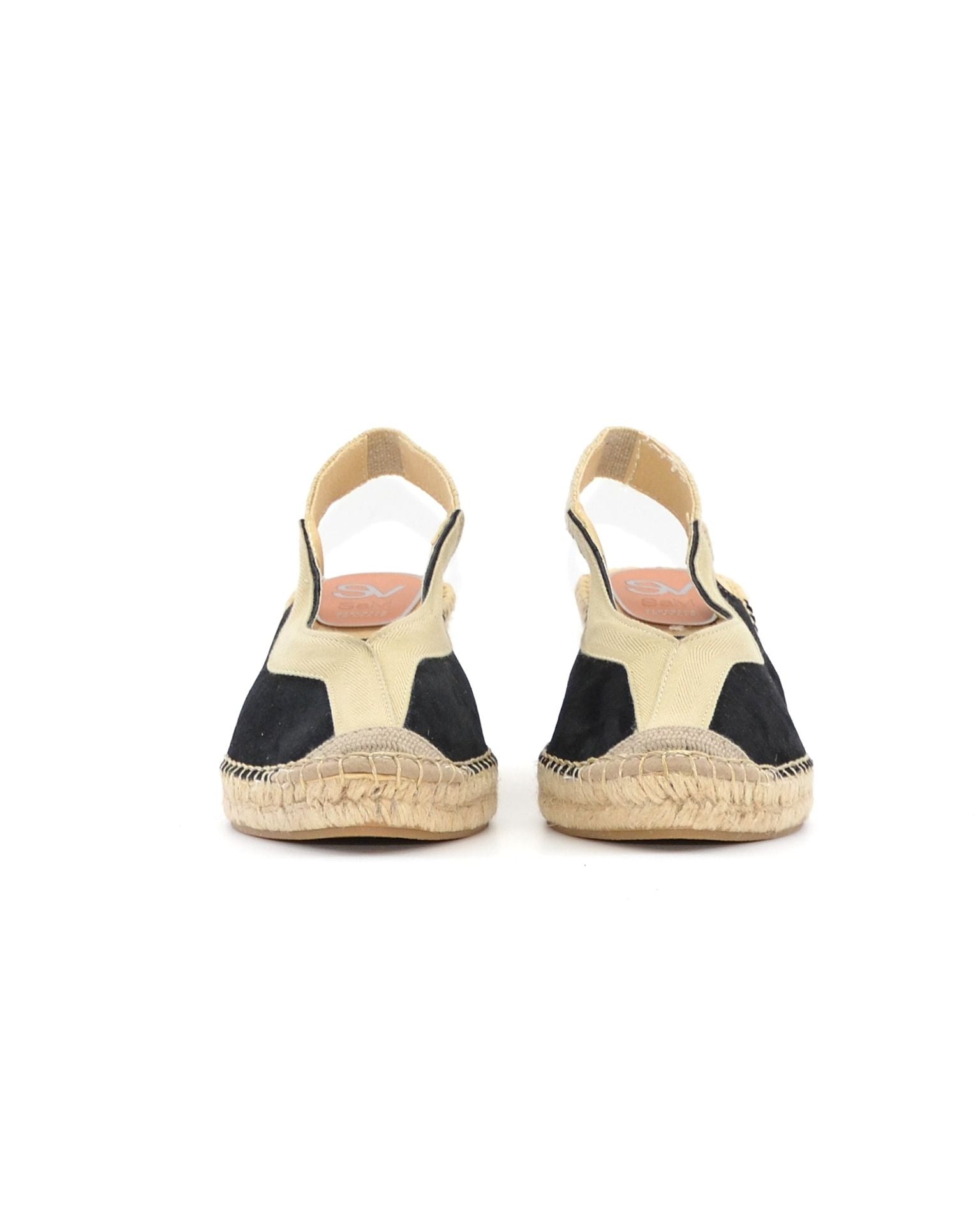 ALPARGATA DE CUÑA MUJER COLOR NEGRO ADORNO TIRA ESPIGA LINO 333016