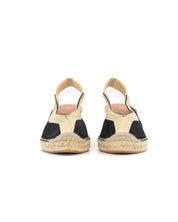 ALPARGATA DE CUÑA MUJER COLOR NEGRO ADORNO TIRA ESPIGA LINO 333016