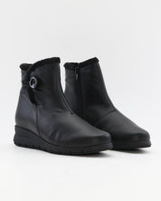 BOTINES DE MUJER CON CUÑA BAJA Y CREMALLERA COLOR NEGRO VALERIAS 2812