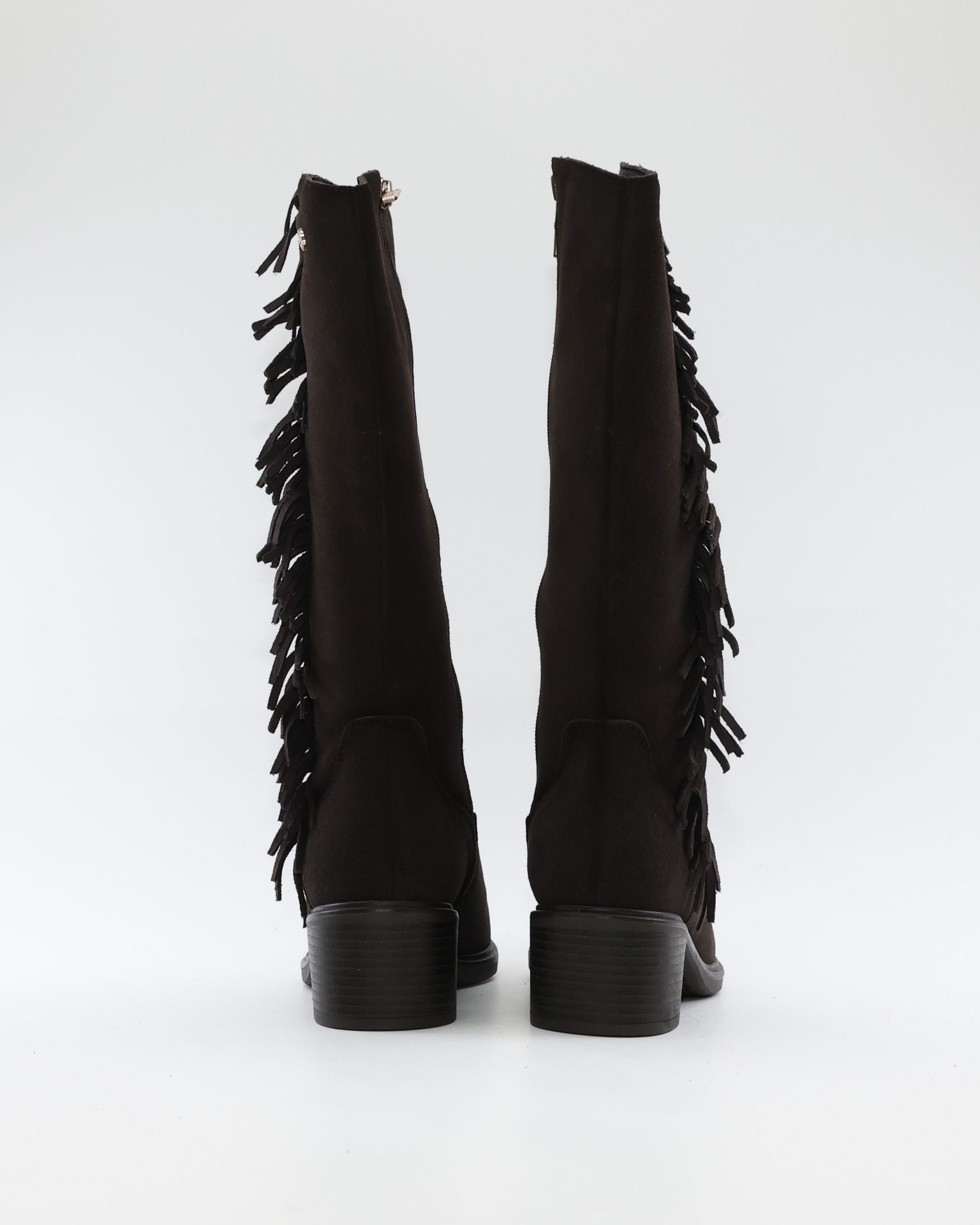 BOTA COWBOY MUJER SERRAJE MARRÓN CHOCOLATE CON CREMALLERA CARMELA 164253