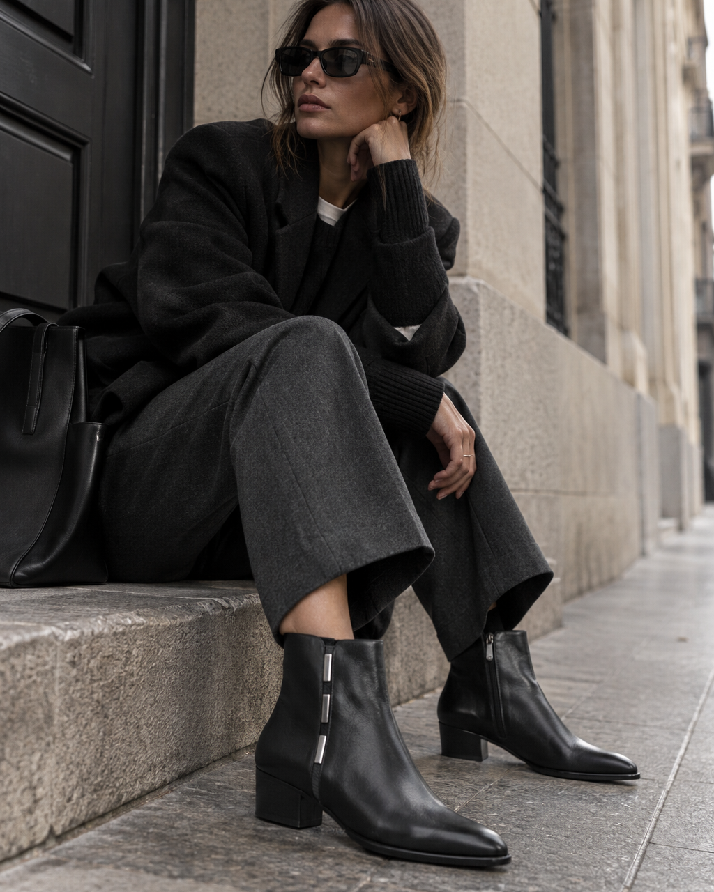 BOTIN MUJER PIEL TACON BAJO COLOR NEGRO REGARDE LE CIEL LORI 02 NEGRO