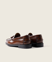 MOCASIN COSIDO A MANO CUERO BORLAS 101 PISO DE GOMA