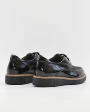 ZAPATO CASUAL MUJER PITILLOS CORDON PLANTILLA EXTRAIBLE 11555 CHAROL NEGRO