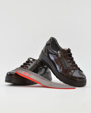 ZAPATO CASUAL MUJER PLANO FLUCHOS POMPASF1666 CHAROL CAFÉ