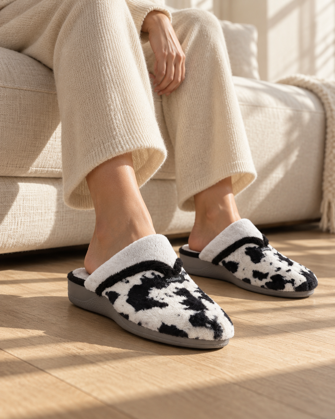ZAPATILLAS DE CASA MUJER ABIERTA DEVALVERDE 1205 GRIS VACA