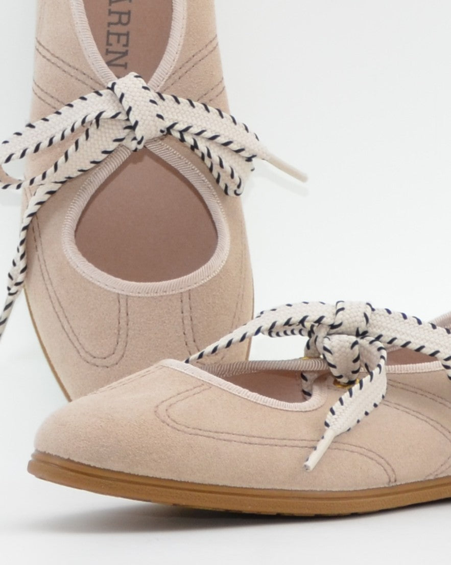 MERCEDITAS EN SERRAJE CON LAZO COLOR BEIGE MACARENA RANIA 73