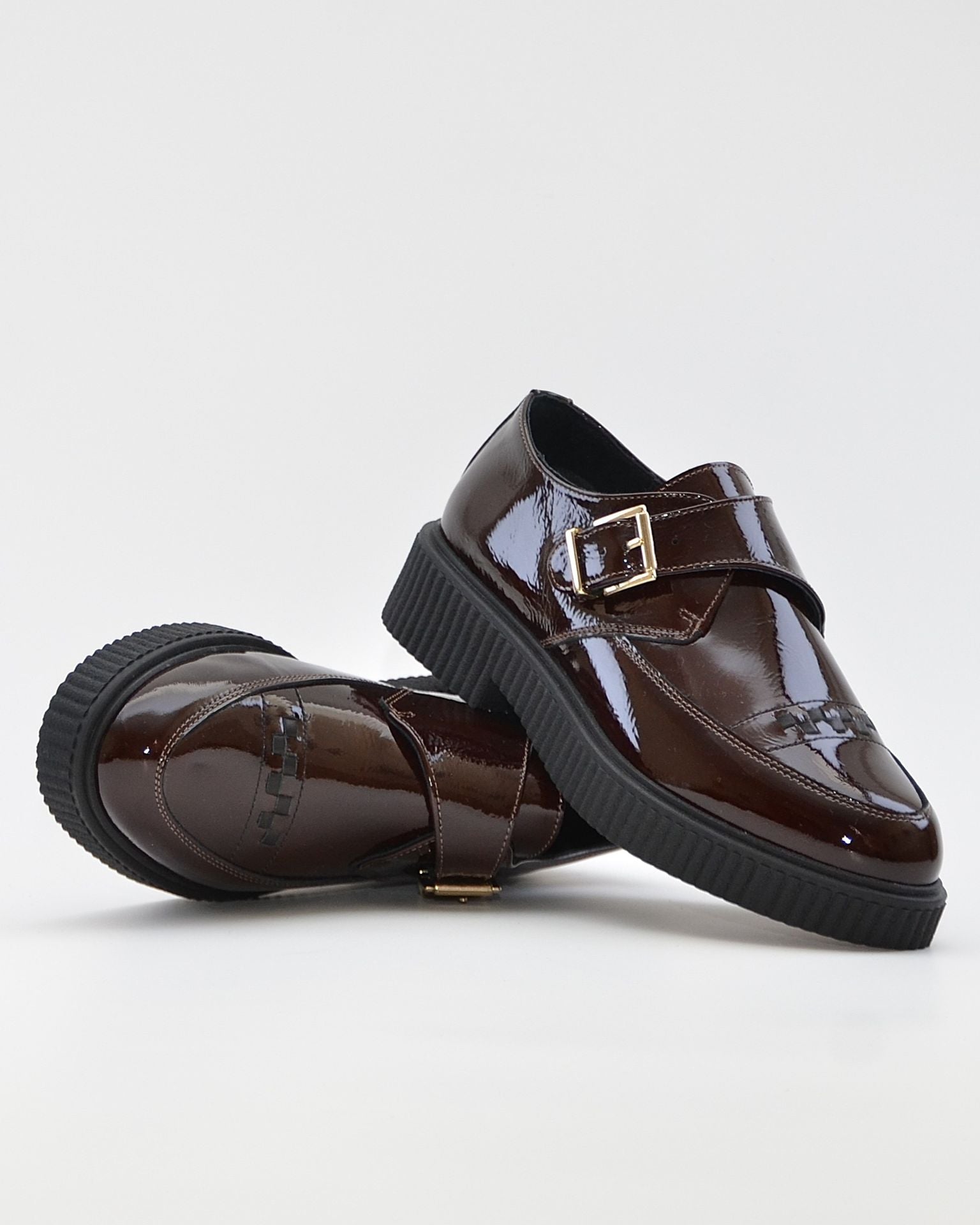 ZAPATO MUJER HEBILLA CHAROL MARRON CHOCOLATE LACOMBA GAURA CHOC