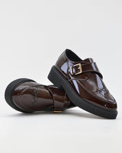 ZAPATO MUJER HEBILLA CHAROL MARRON CHOCOLATE LACOMBA GAURA CHOC