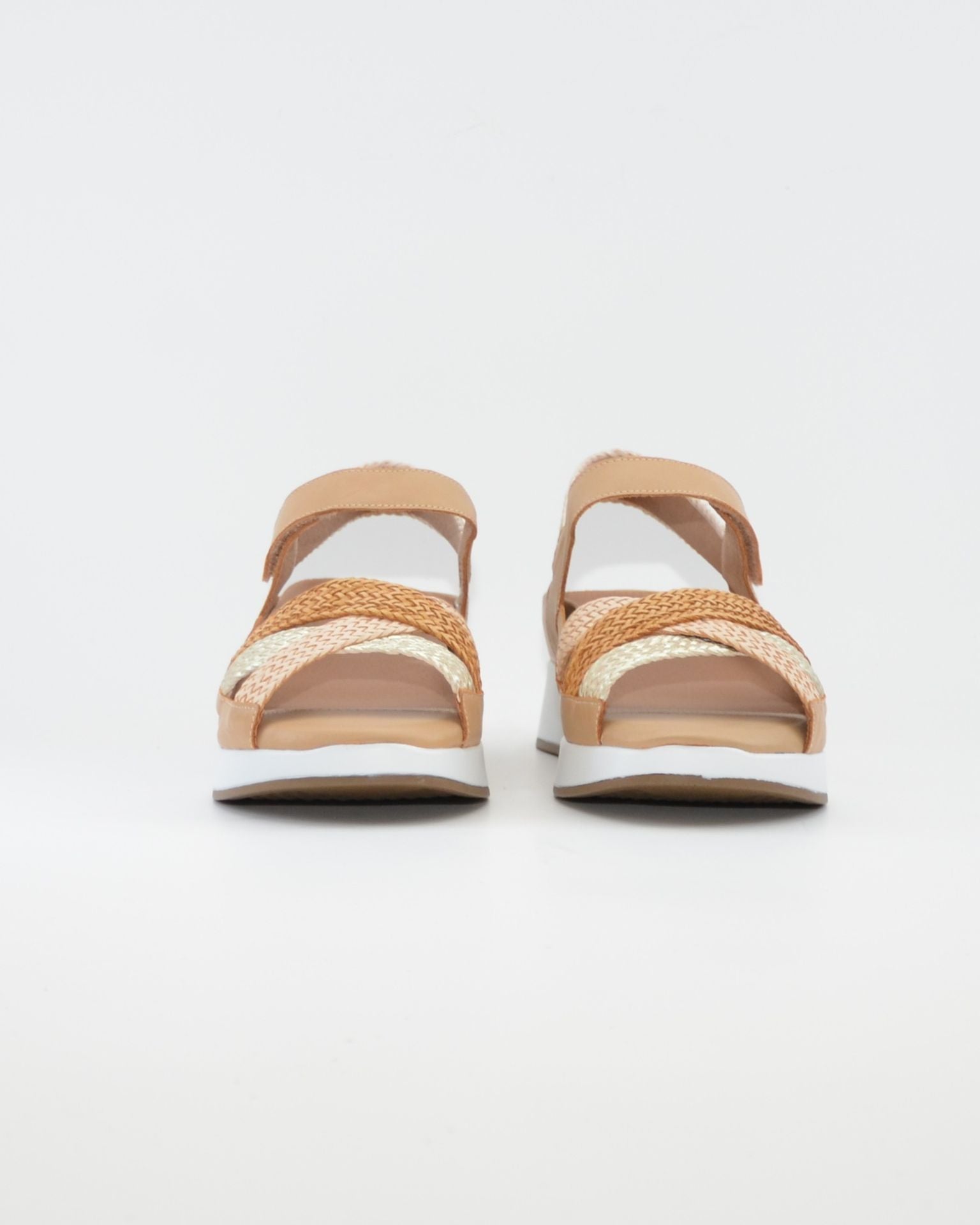 SANDALIA TRENZADA PLANTILLA EXTRAIBLE MUJER  ANCHO ESPECIAL COLOR MULTI MIEL PIE SANTO 260425