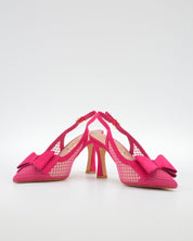 ZAPATO FIESTA MUJER DESTALONADO CON LAZO COLOR FUXIA AZAREY 613K933