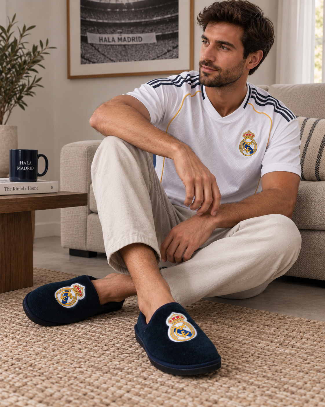 ZAPATILLAS DE CASA HOMBRE MARPEN REAL MADRID OFICIAL AZUL MARINO