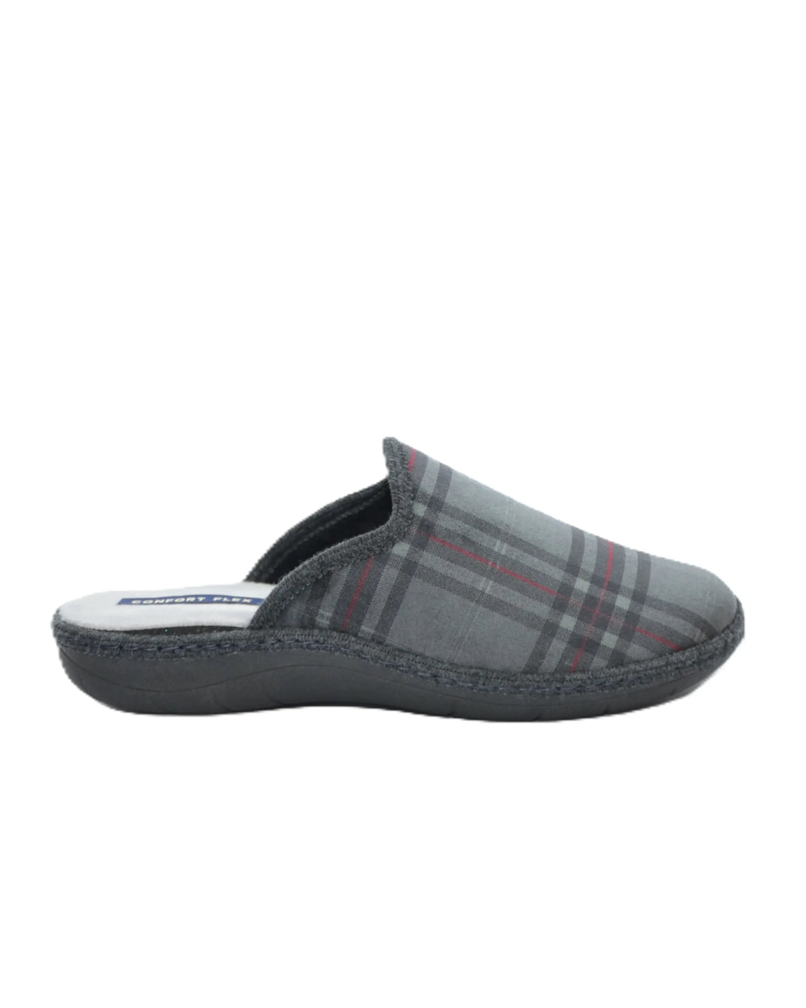 ZAPATILLAS DE CASA HOMBRE CUADROS GRIS