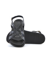 SANDALIA BIO PIEL COLOR NEGRO PLANTA FORRADA LACOMBA CROW