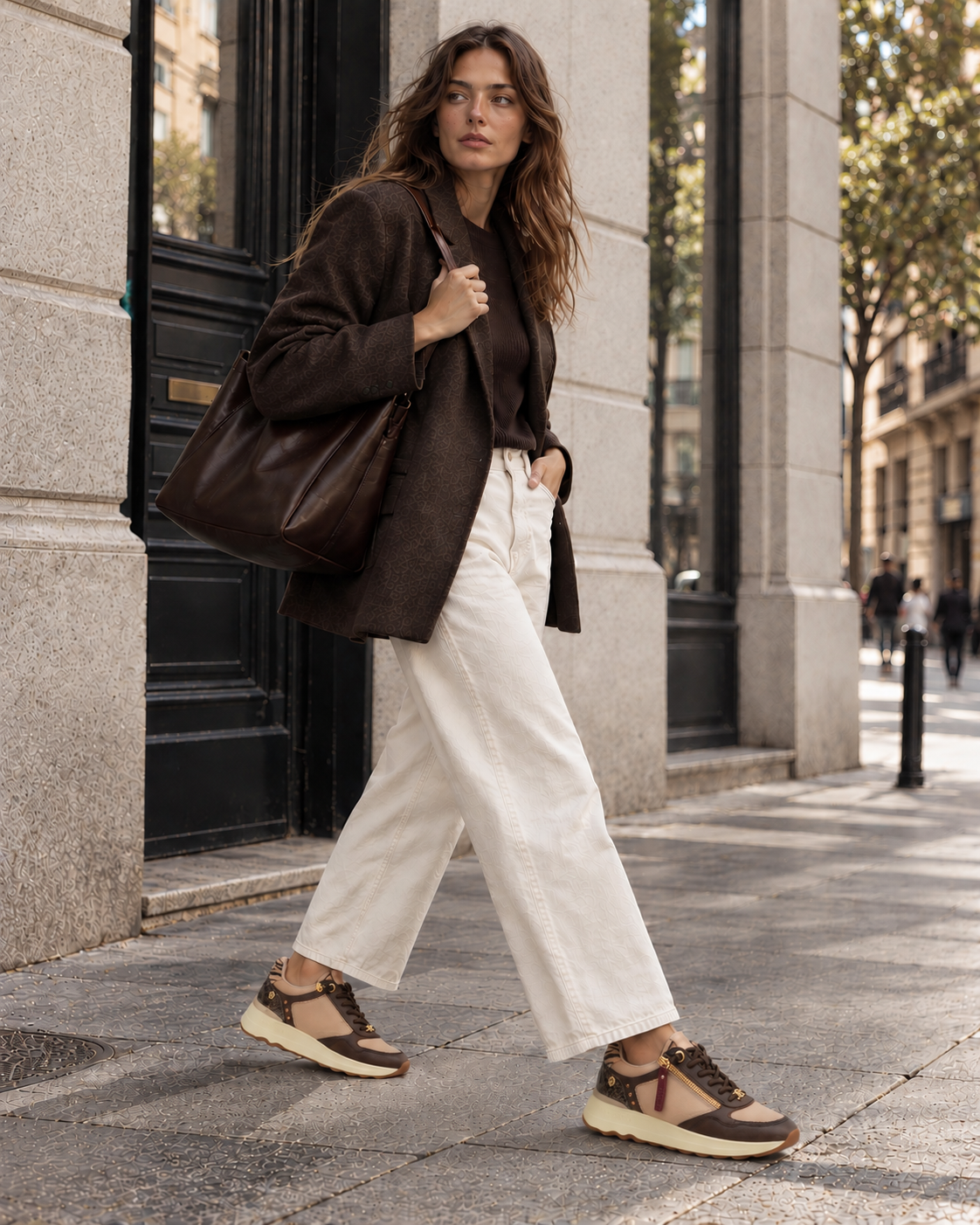 ZAPATILLA SNEAKER MUJER CARMELA COLOR MARRÓN CON TAUPE 164221