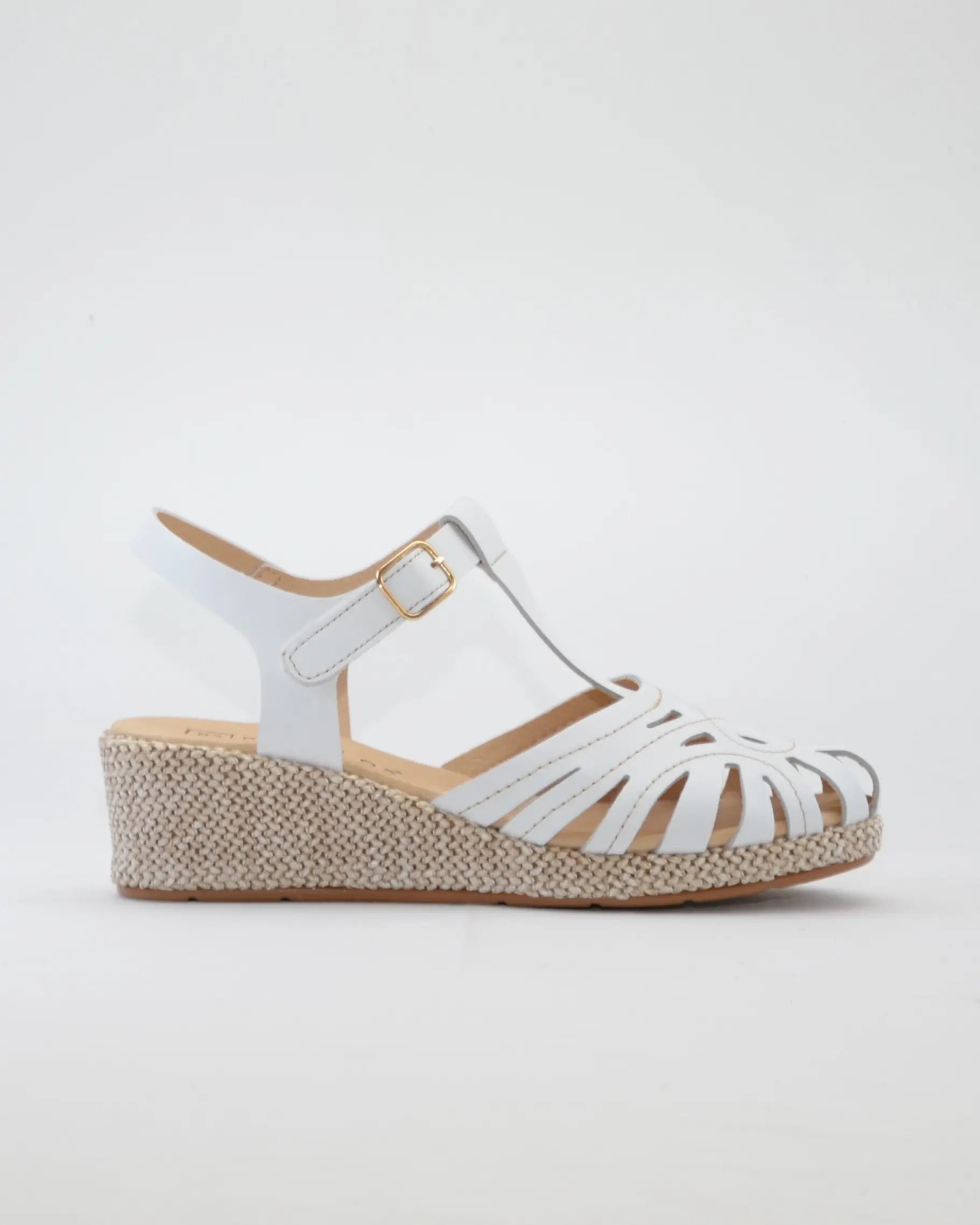 SANDALIA CANGREJERA MUJER CUÑA COLOR BLANCO PITILLOS 11301
