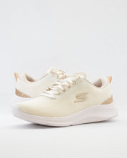 SNEAKERS MUJER SKECHERS 150629 NTGD BEIGE GLITER CORDONES