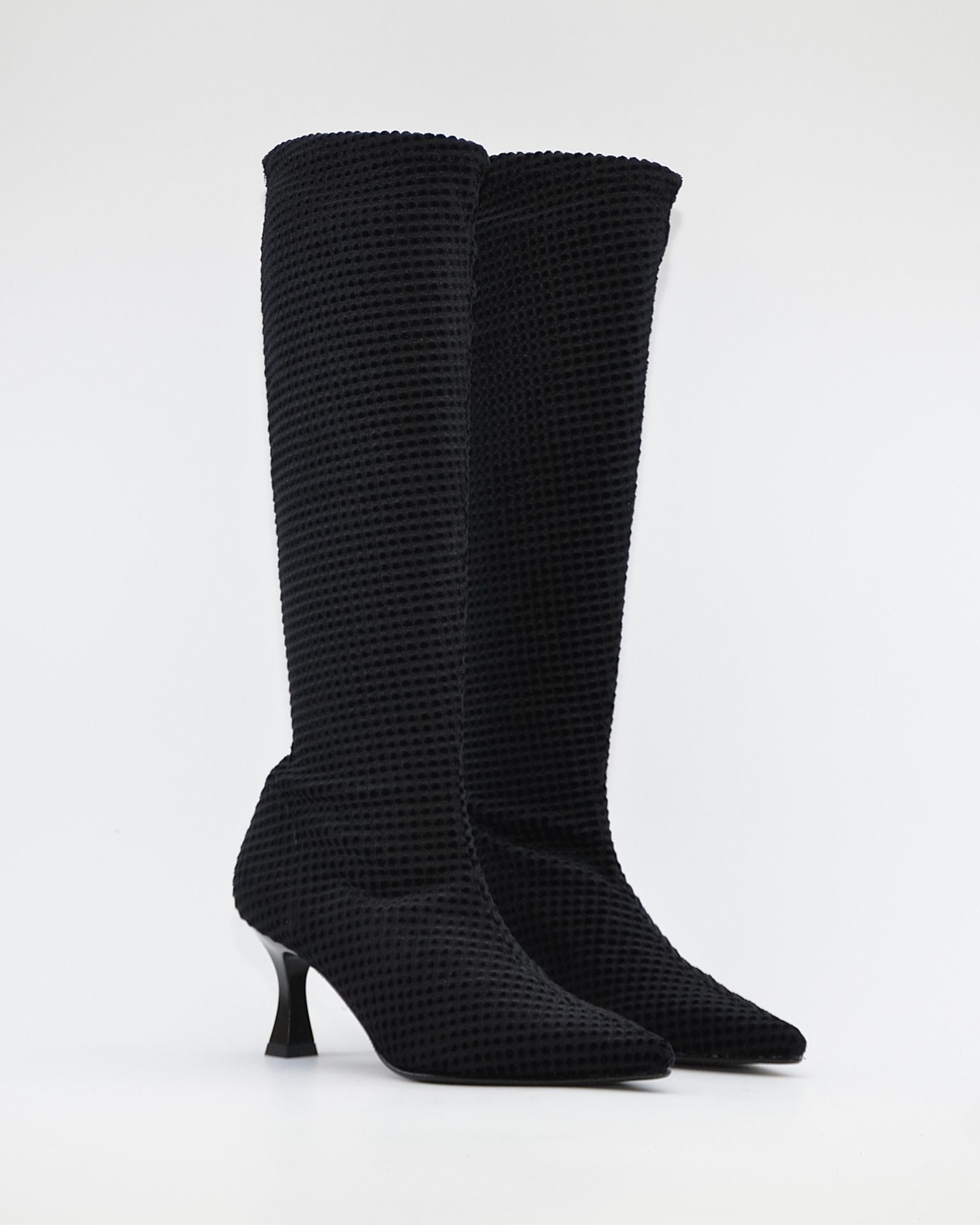 BOTA ALTA LYCRA MUJER COLOR NEGRO DANIELA VEGA 2208S MOIRA