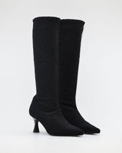 BOTA ALTA LYCRA MUJER COLOR NEGRO DANIELA VEGA 2208S MOIRA