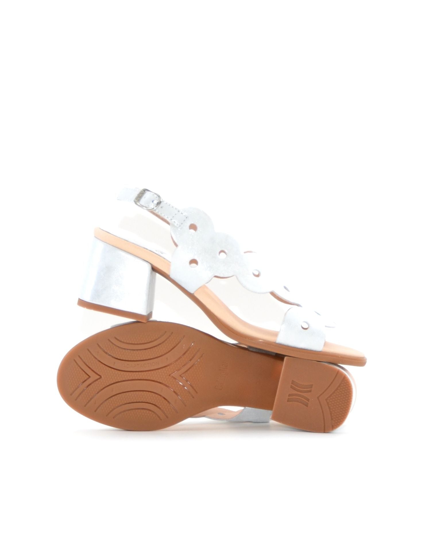 SANDALIA TACON MUJER COLOR PLATA METALIZADO 34209