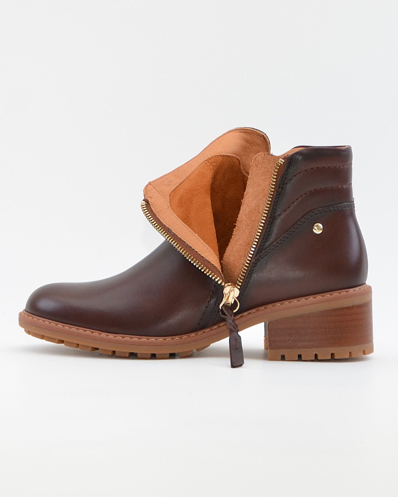 BOTIN MUJER TACON BAJO COLOR MARRON PIKOLINOS MEDINA W0D-8581 CAOBA